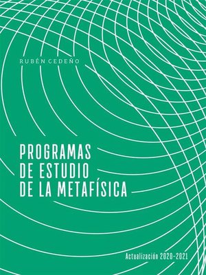 cover image of Programas de Estudio de la Metafísica